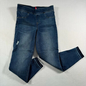 Spanx Skinny Pull On Jean Leggings Womens Size Medium Blue Mid Rise Stretch